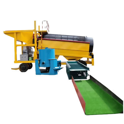 80TPH mobile gold washing plant with trommel screen Knelson gold centrifugal concentrator and sluice chute